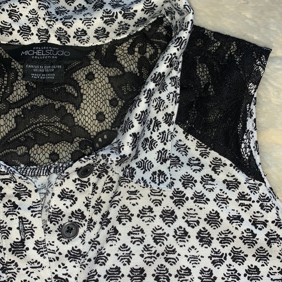 Plus size 1X black lace grey sleeveless tunic shirt top 1X - Picture 11 of 12